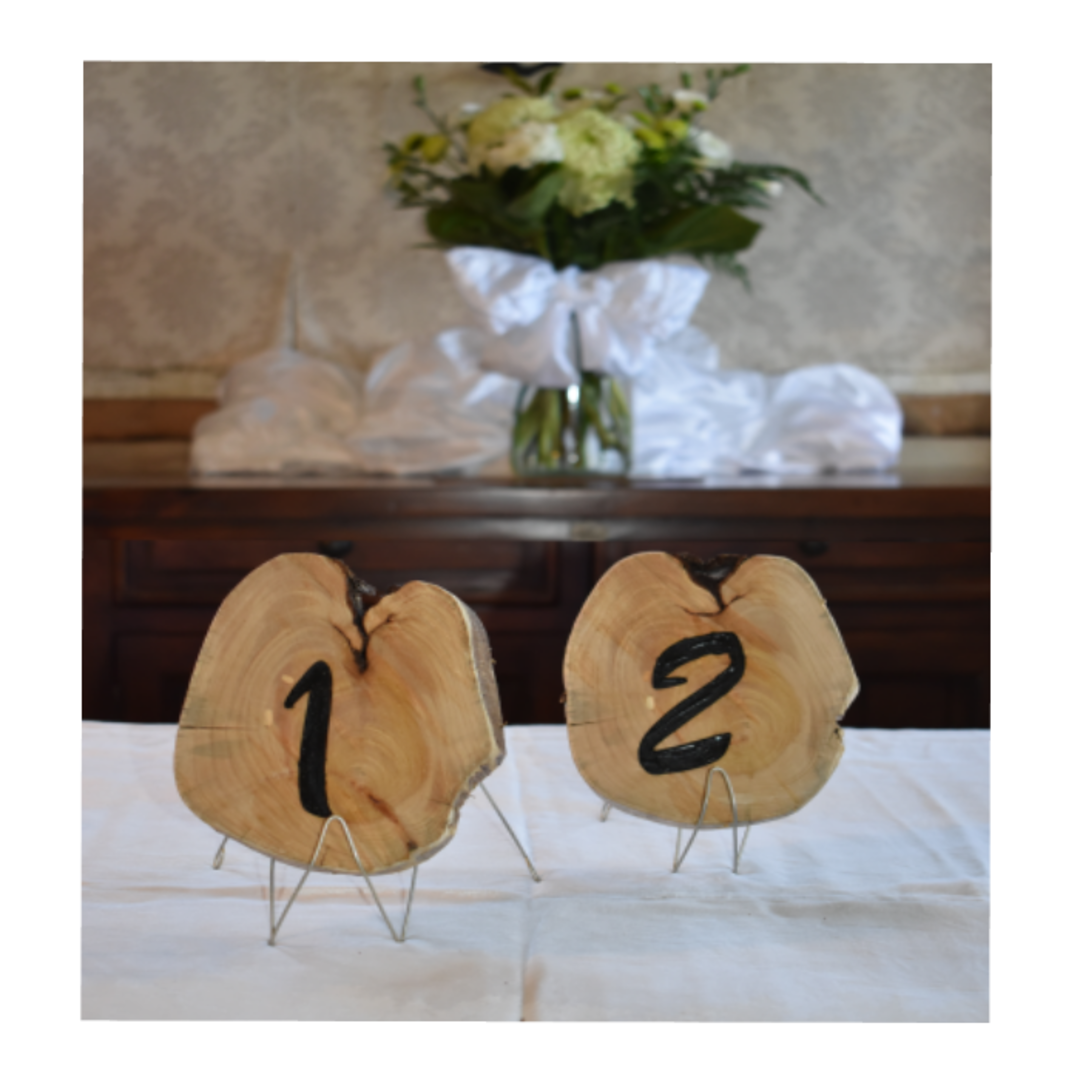 Macrocarpa Table Number Signs Large Round image 0